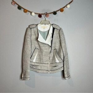 Nordstrom Gray and White Tweed Blazer